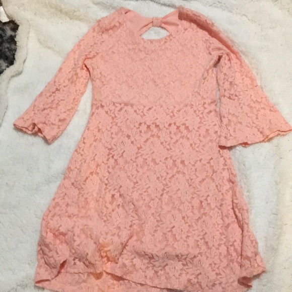 pink floral lace dress